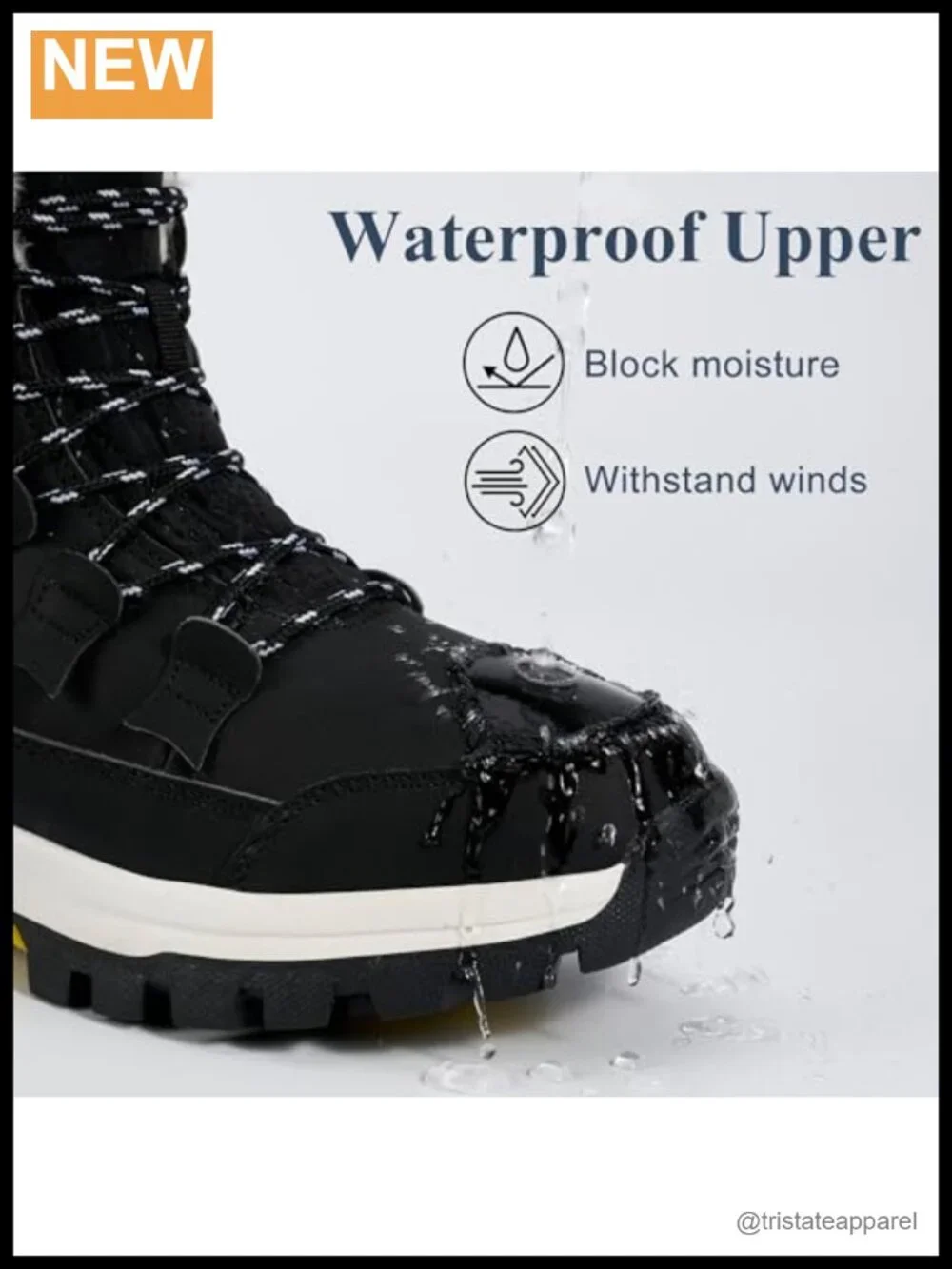 Women's Waterproof Faux Fur Lined Mid Calf Snow Boots Lace Up Anti Slip Winter